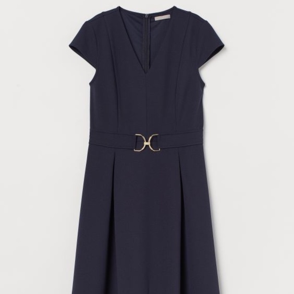 THE BOSS BABE DRESS: cap sleeved navy blue dress - Picture 1 of 3